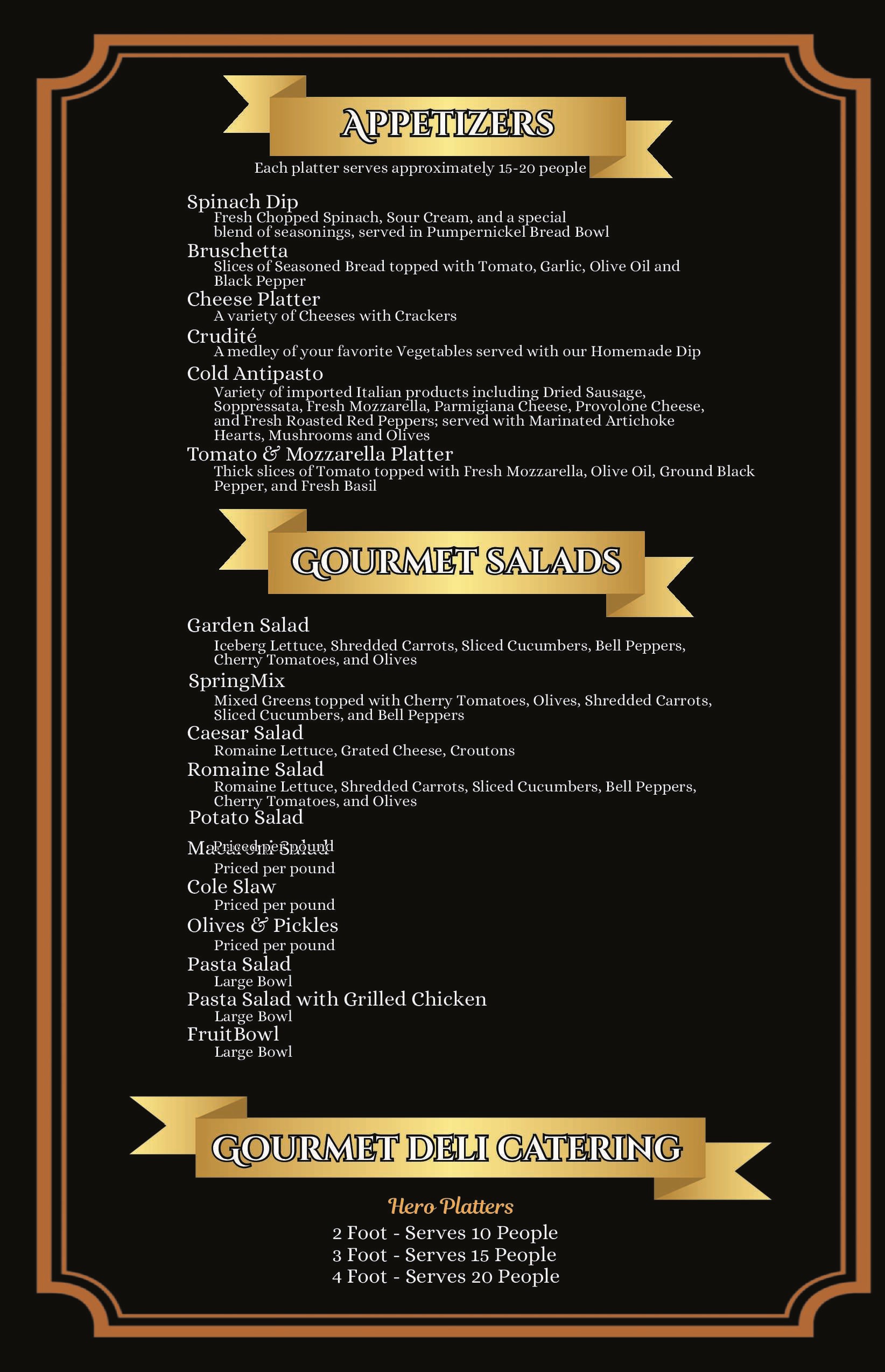 Mt View Catering Menu 2